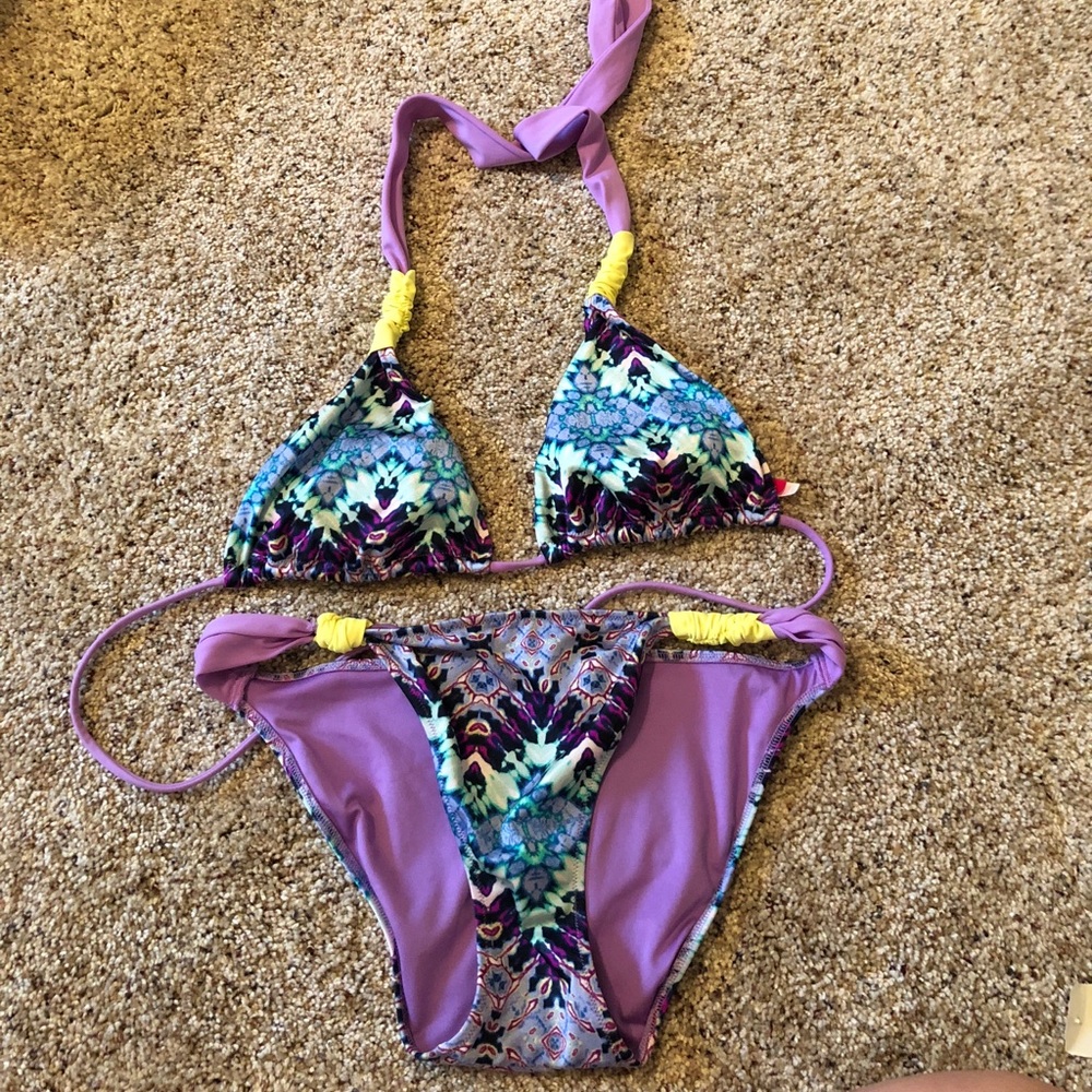 Tie dye triangle bikini